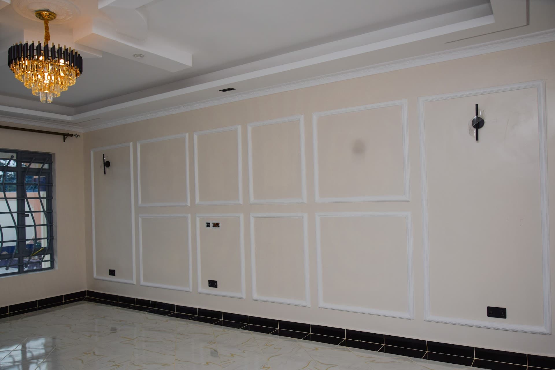 High-Level Wall Skimming & Silk Vinyl Living Hall